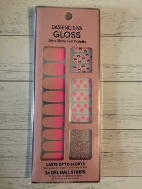 Dashing Divas Gloss Pink Gel Nail Strips - GS114 Stuck on You